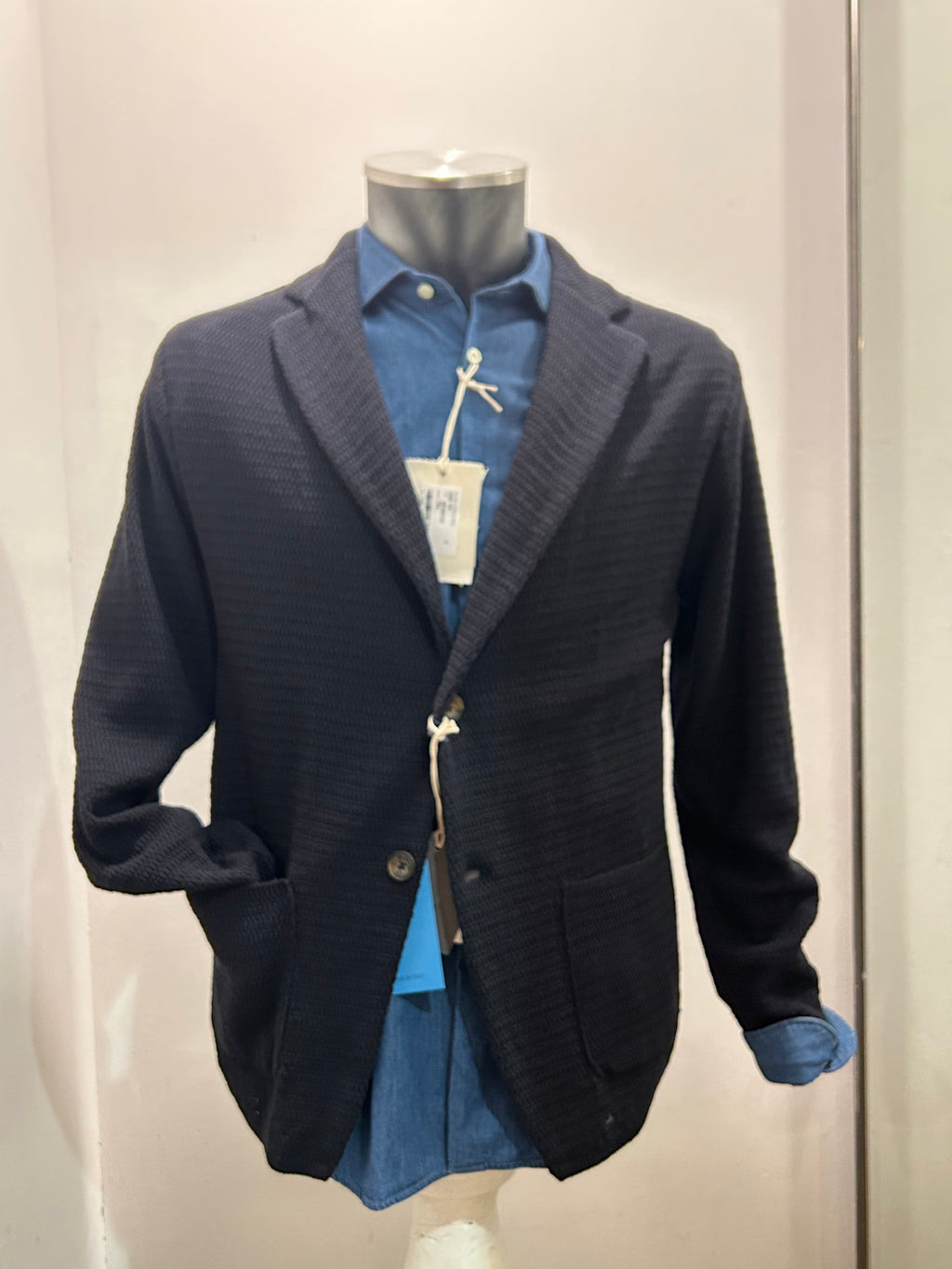 AG TREND GIACCA MONOPETTO 100% COTONE COLORE NAVY 100% MADE IN ITALY GMA9 COT6 43