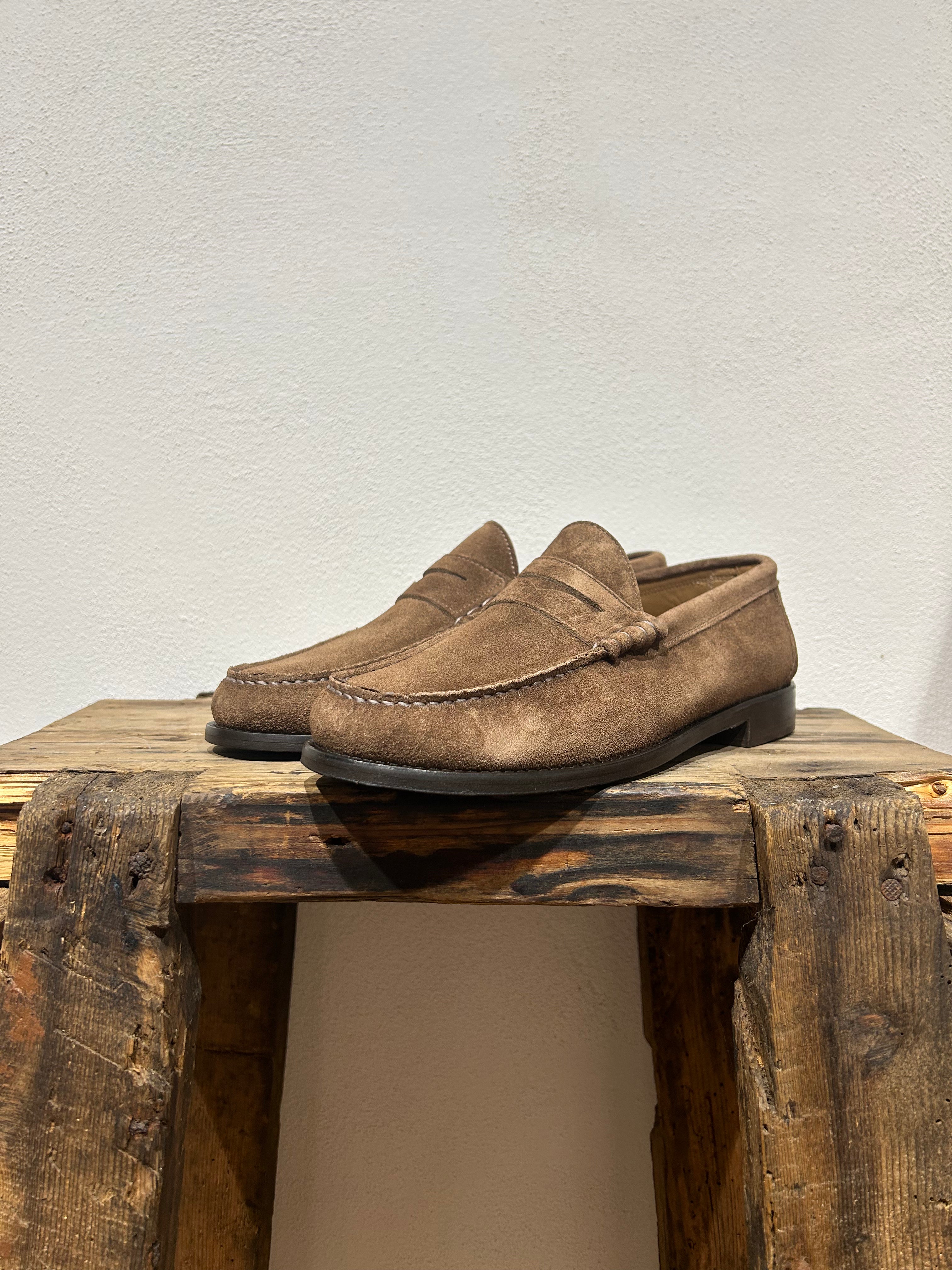 MOCASSINO KEBO PENNY COLLEGIALE FONDO CUOIO CAMOSCIO TESTA DI MORO