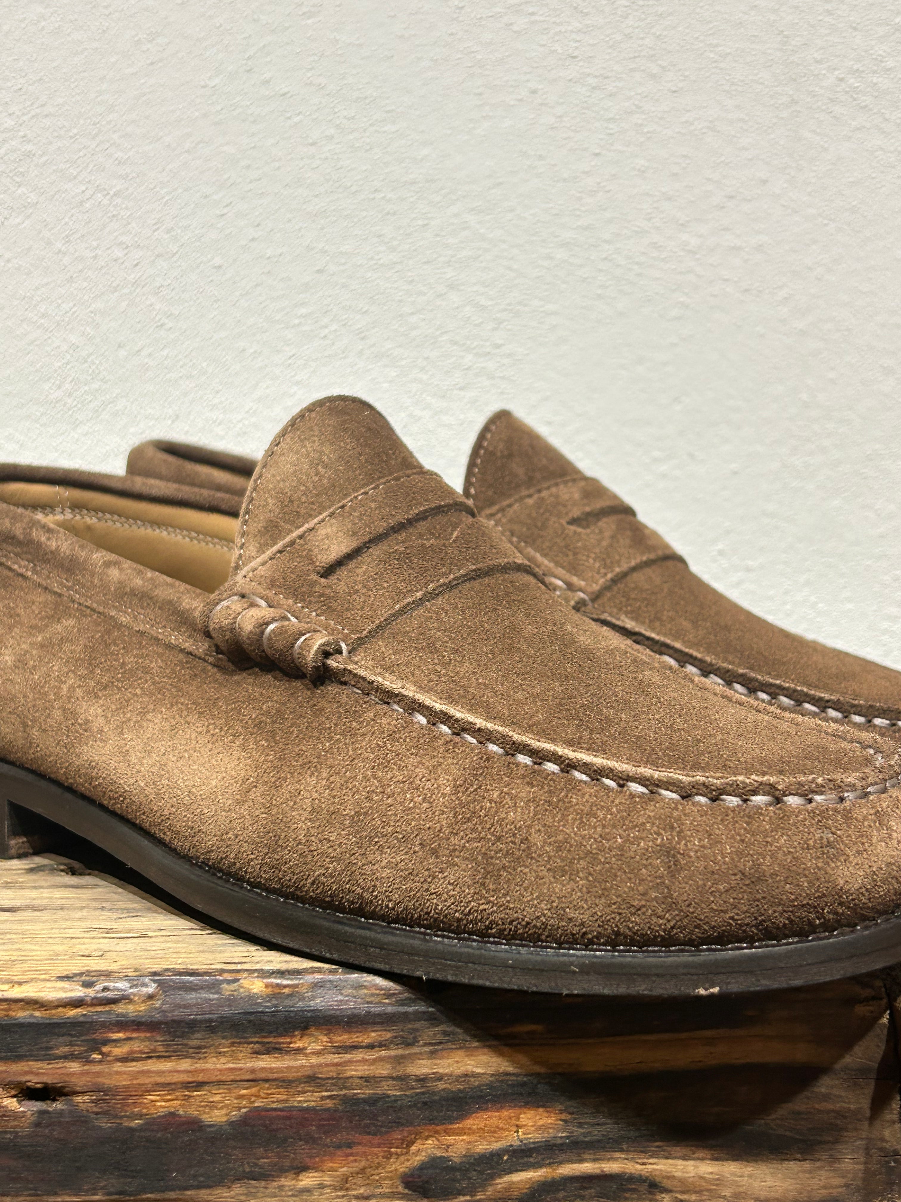 MOCASSINO KEBO PENNY COLLEGIALE FONDO CUOIO CAMOSCIO TESTA DI MORO