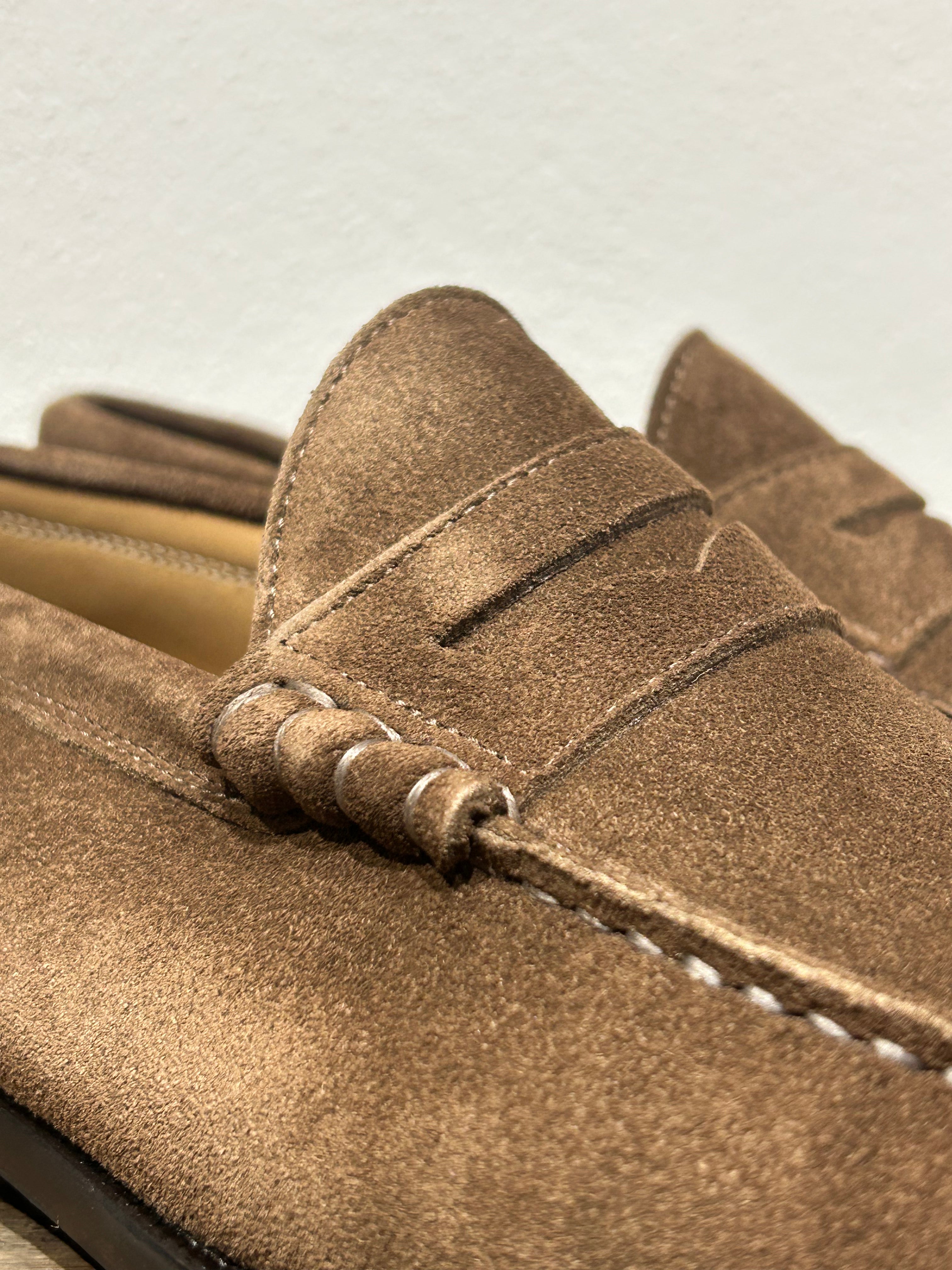 MOCASSINO KEBO PENNY COLLEGIALE FONDO CUOIO CAMOSCIO TESTA DI MORO