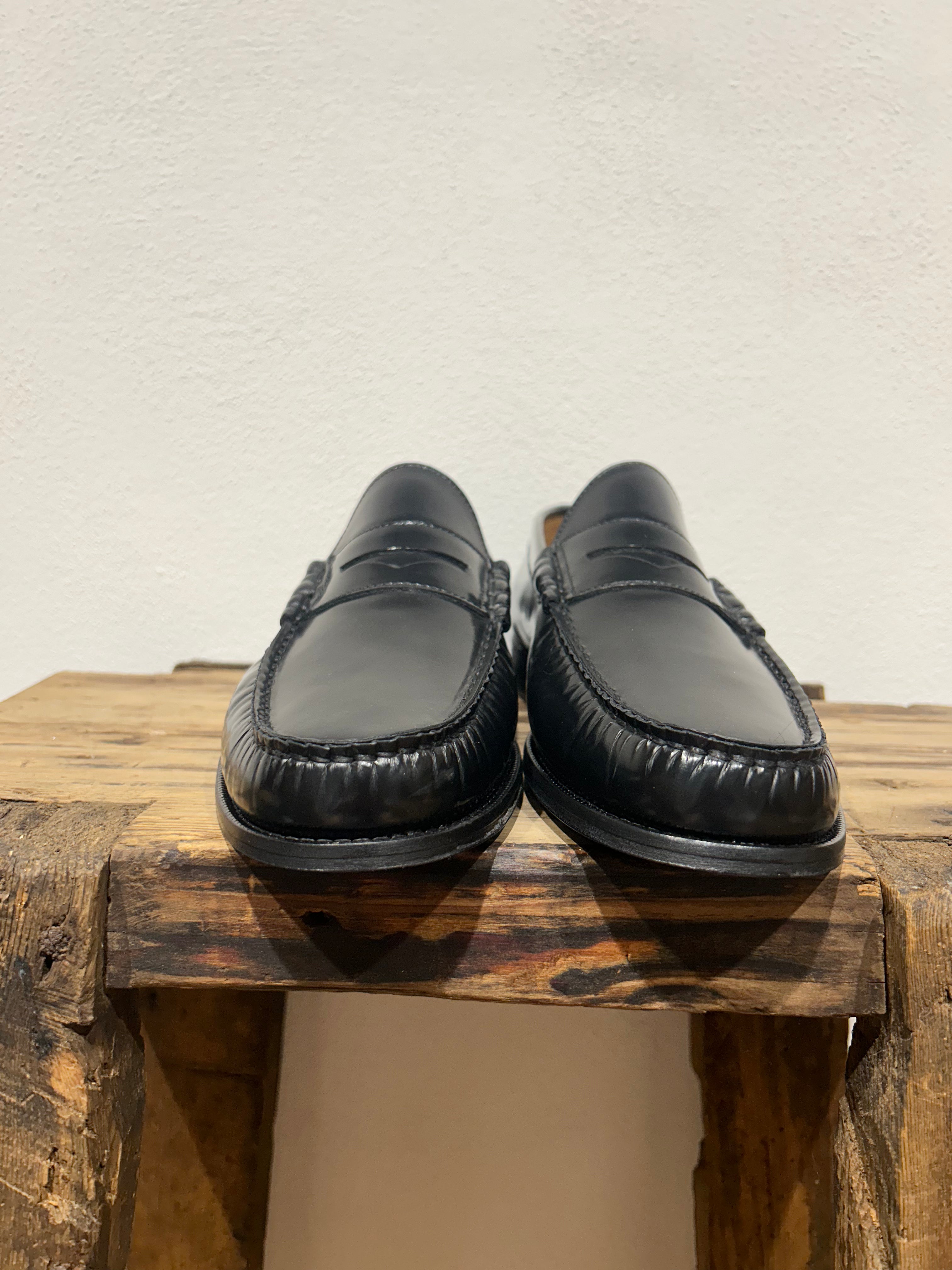 MOCASSINO KEBO PENNY COLLEGIALE ABRASIVATO NERO FONDO CUOIO