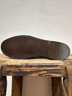 MOCASSINO KEBO PENNY COLLEGIALE ABRASIVATO NERO FONDO CUOIO