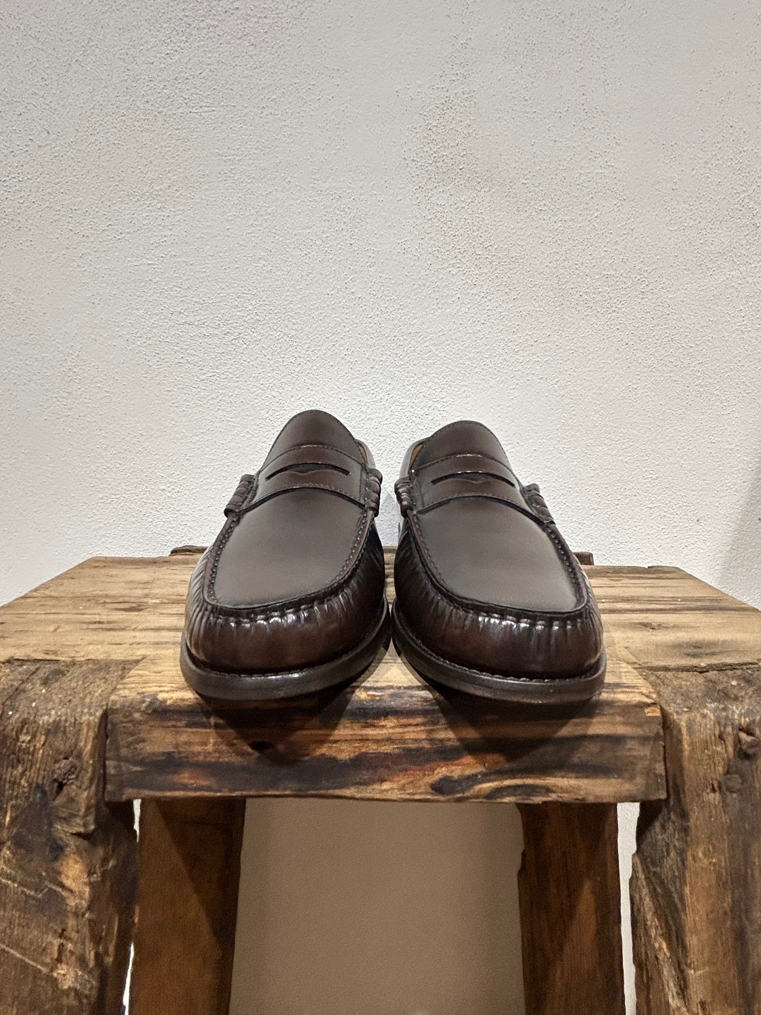 MOCASSINO KEBO PENNY COLLEGIALE ABRASIVATO TESTA DI MORO FONDO CUOIO