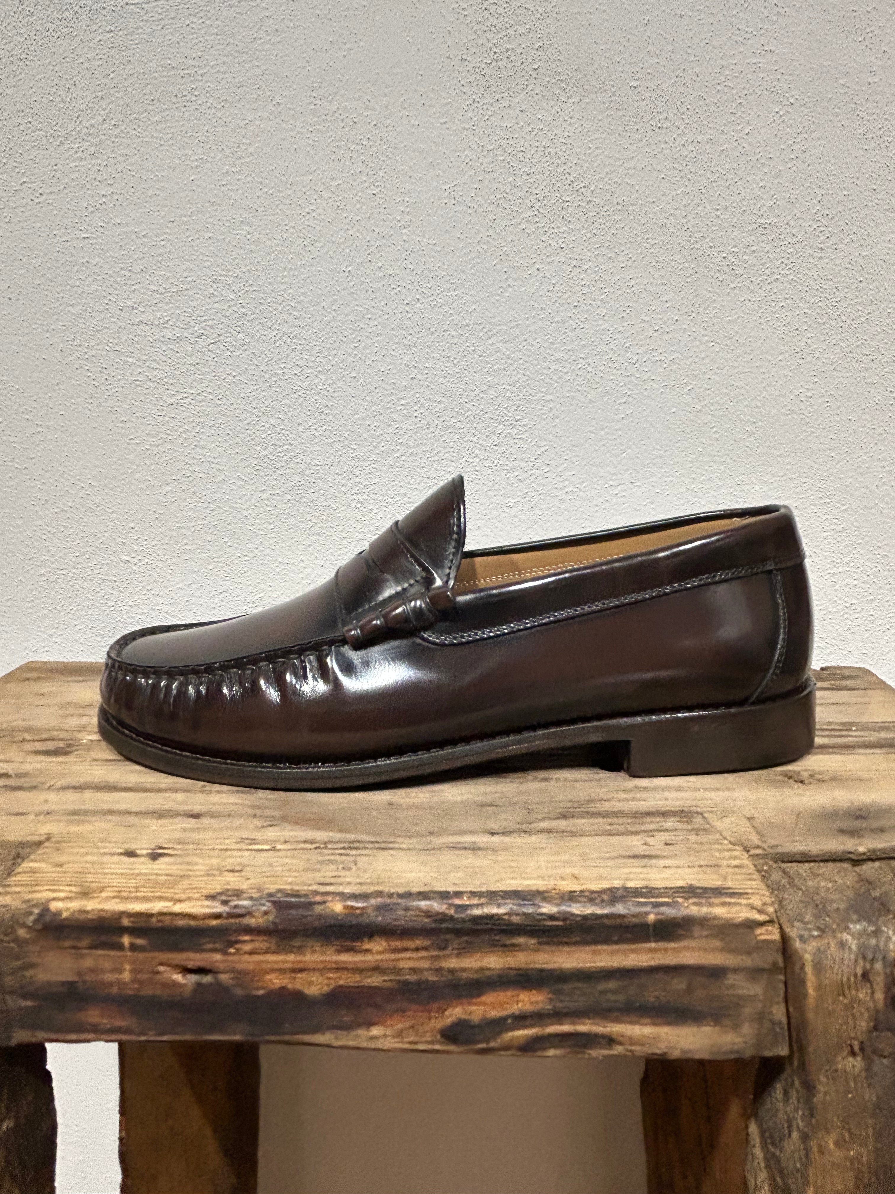 MOCASSINO KEBO PENNY COLLEGIALE ABRASIVATO TESTA DI MORO FONDO CUOIO