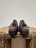 MOCASSINO KEBO CON NAPPINE ABRASIVATO BORDEAUX FONDO CUOIO