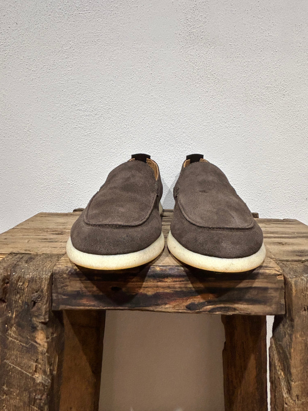SNEAKERS SLIP ON KEBO 100% CAMOSCIO TESTA DI MORO GOMMA NATURALE