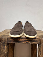 SNEAKERS SLIP ON KEBO 100% CAMOSCIO TESTA DI MORO GOMMA NATURALE
