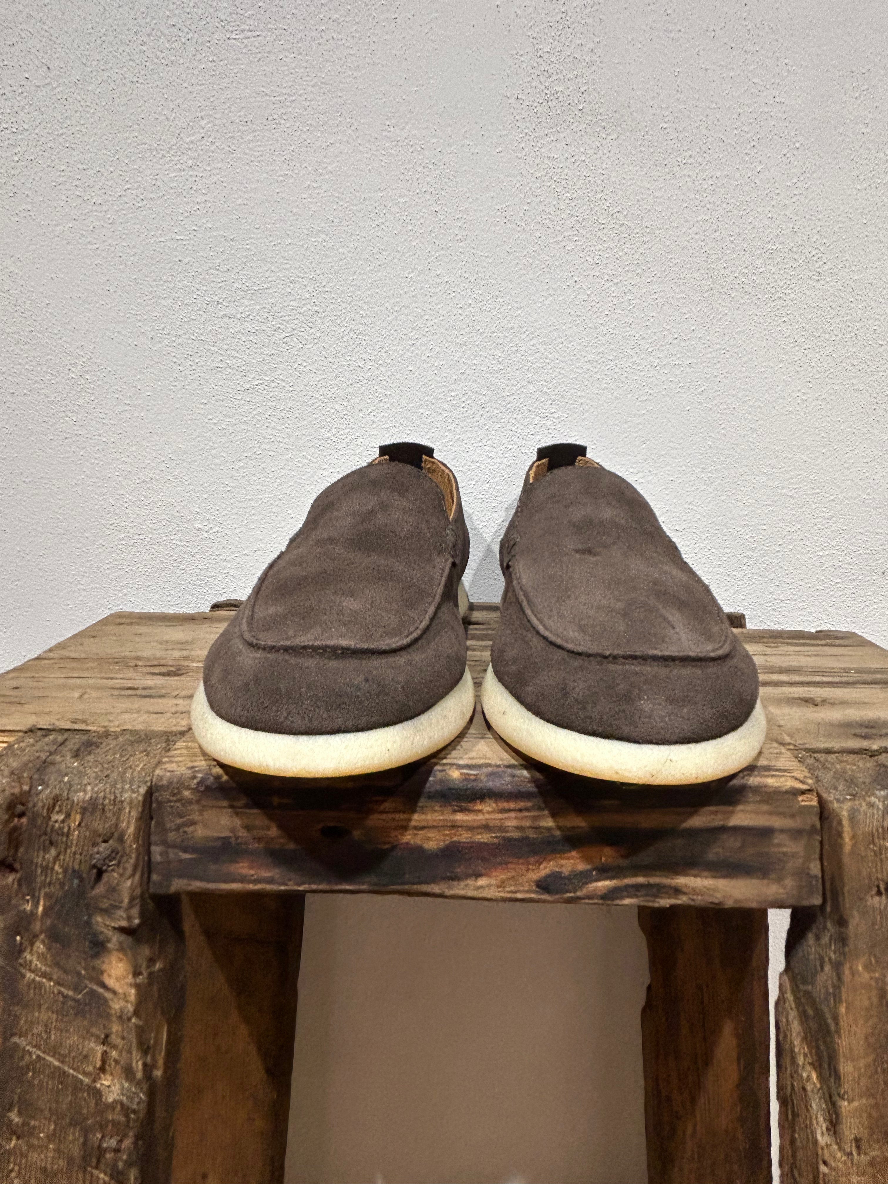 SNEAKERS SLIP ON KEBO 100% CAMOSCIO TESTA DI MORO GOMMA NATURALE
