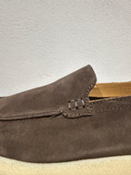 SNEAKERS SLIP ON KEBO 100% CAMOSCIO TESTA DI MORO GOMMA NATURALE