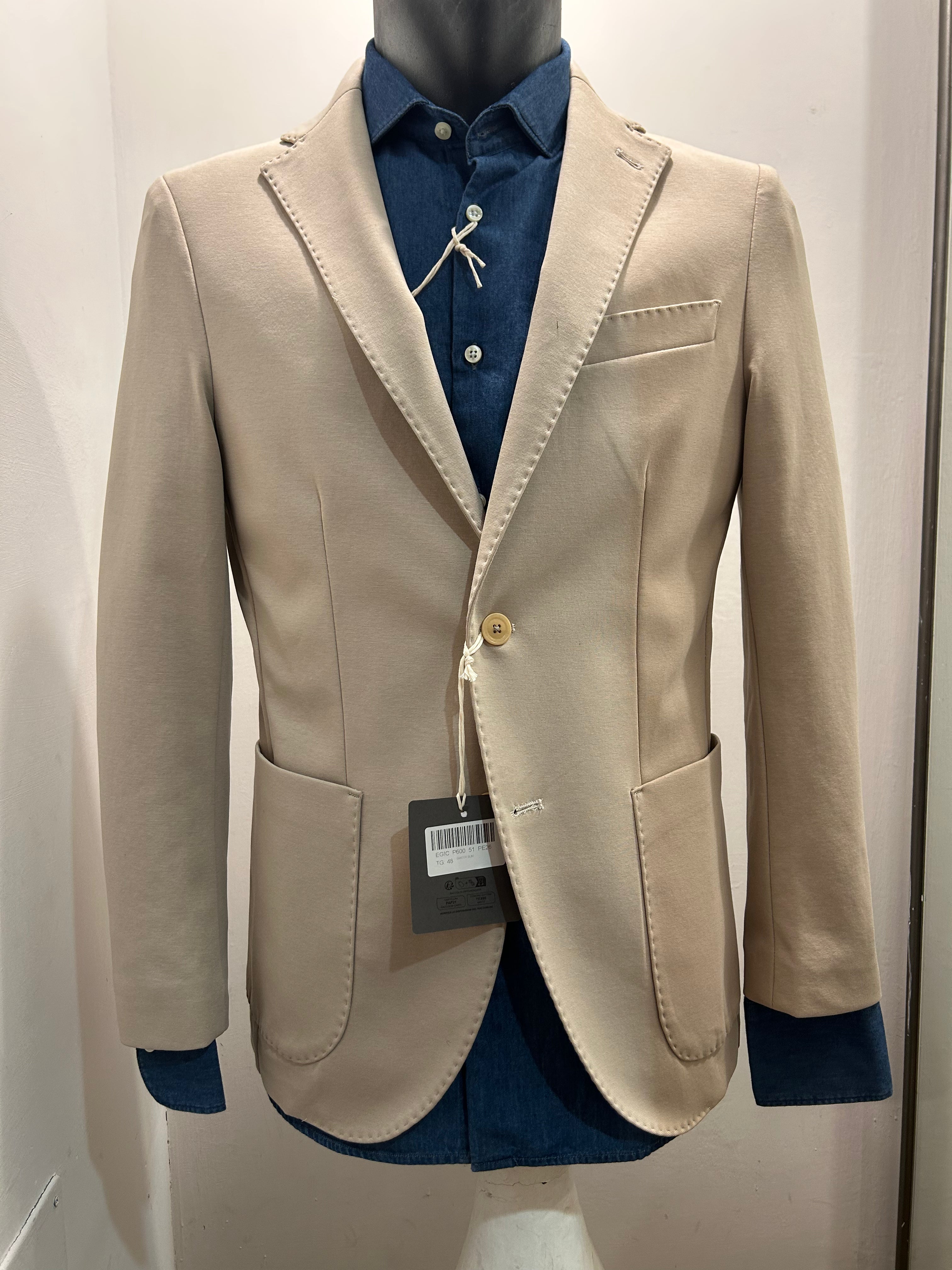 GIACCA AG TREND MONOPETTO COLORE BEIGE COTONE E SPANDEX