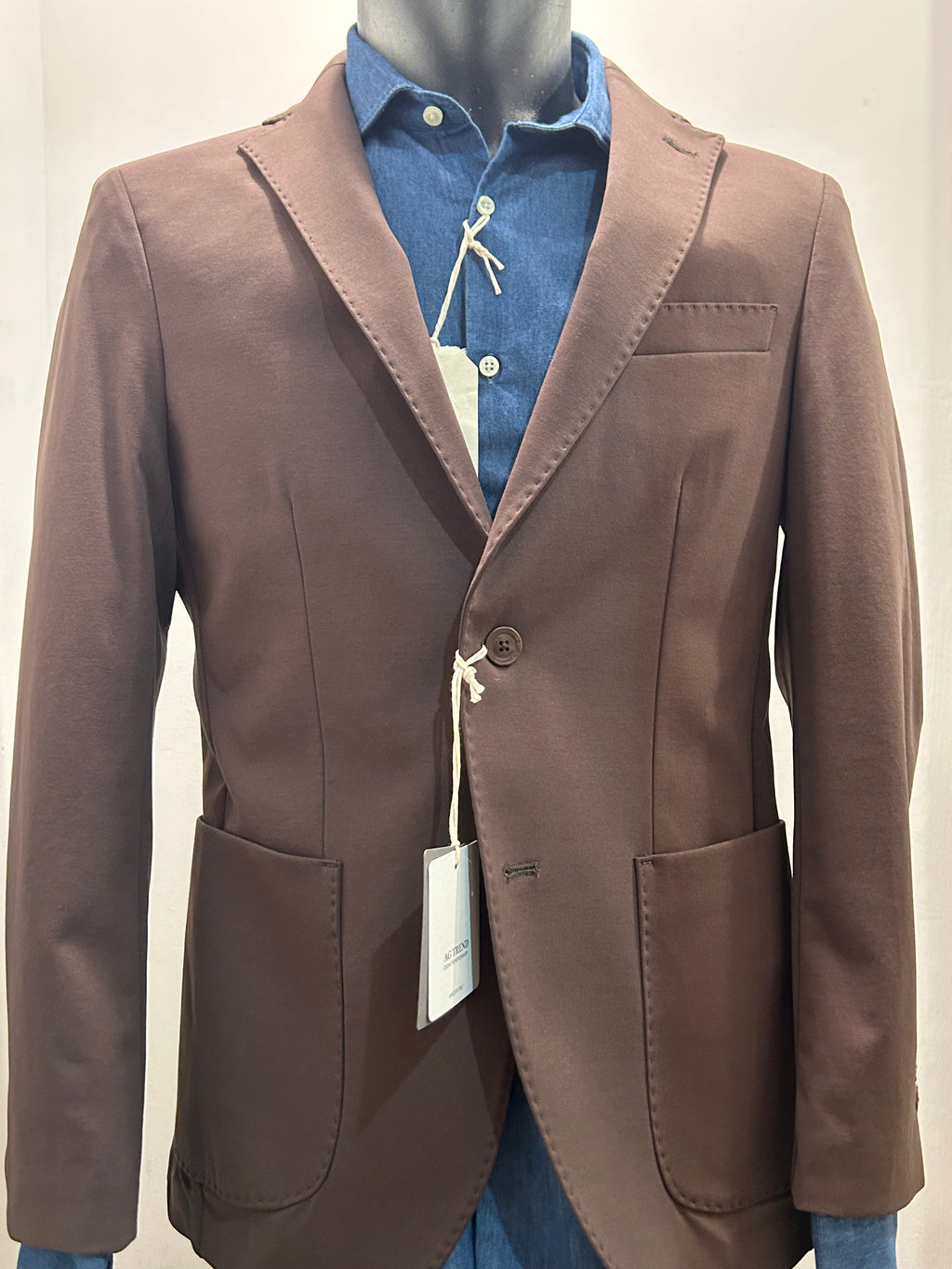 GIACCA AG TREND MONOPETTO MARRONE COTONE E SPANDEX