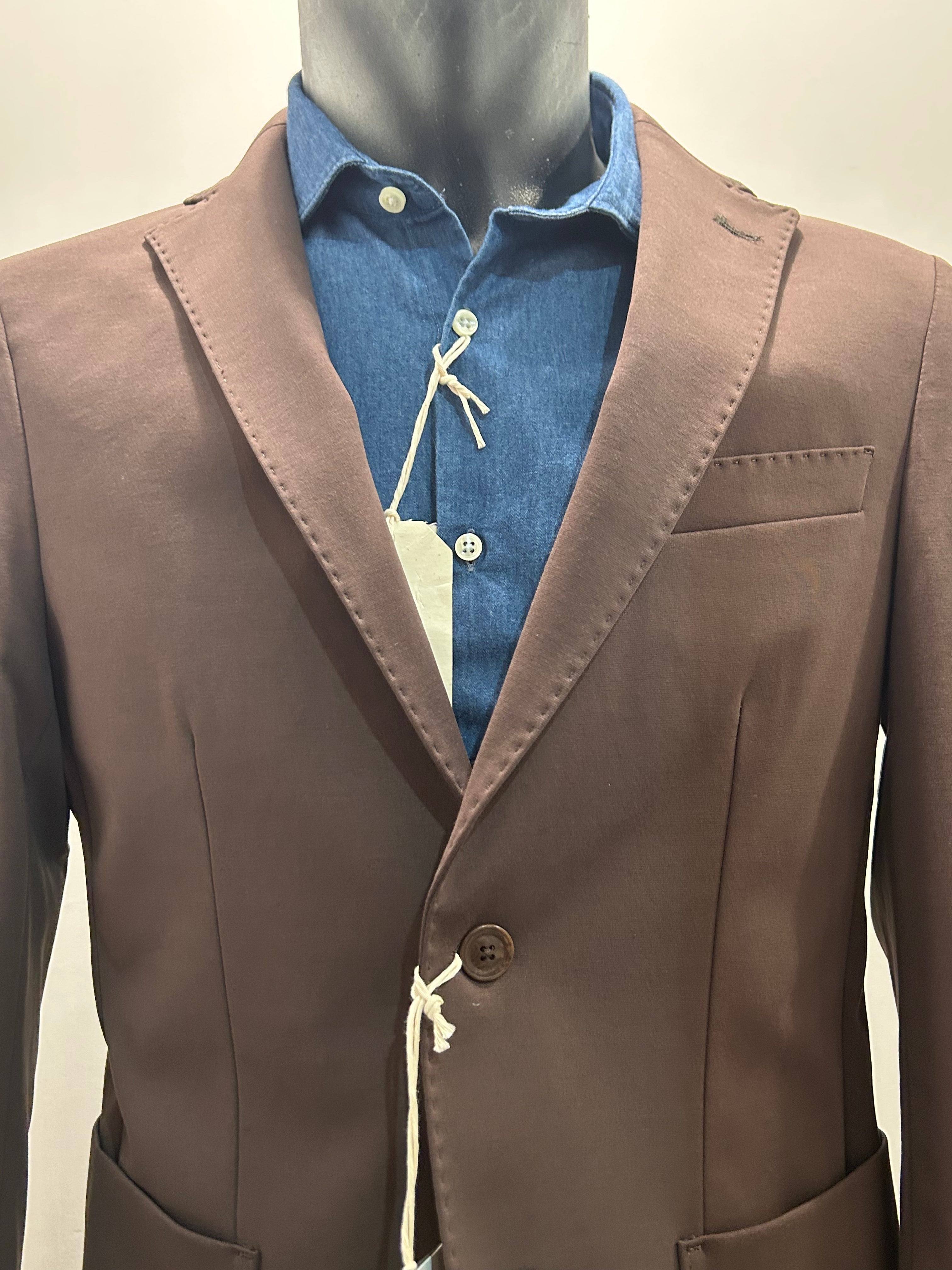 GIACCA AG TREND MONOPETTO MARRONE COTONE E SPANDEX