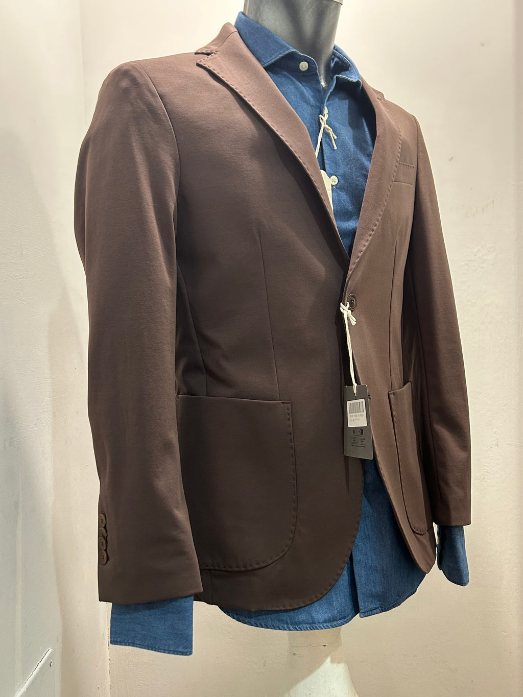 GIACCA AG TREND MONOPETTO MARRONE COTONE E SPANDEX