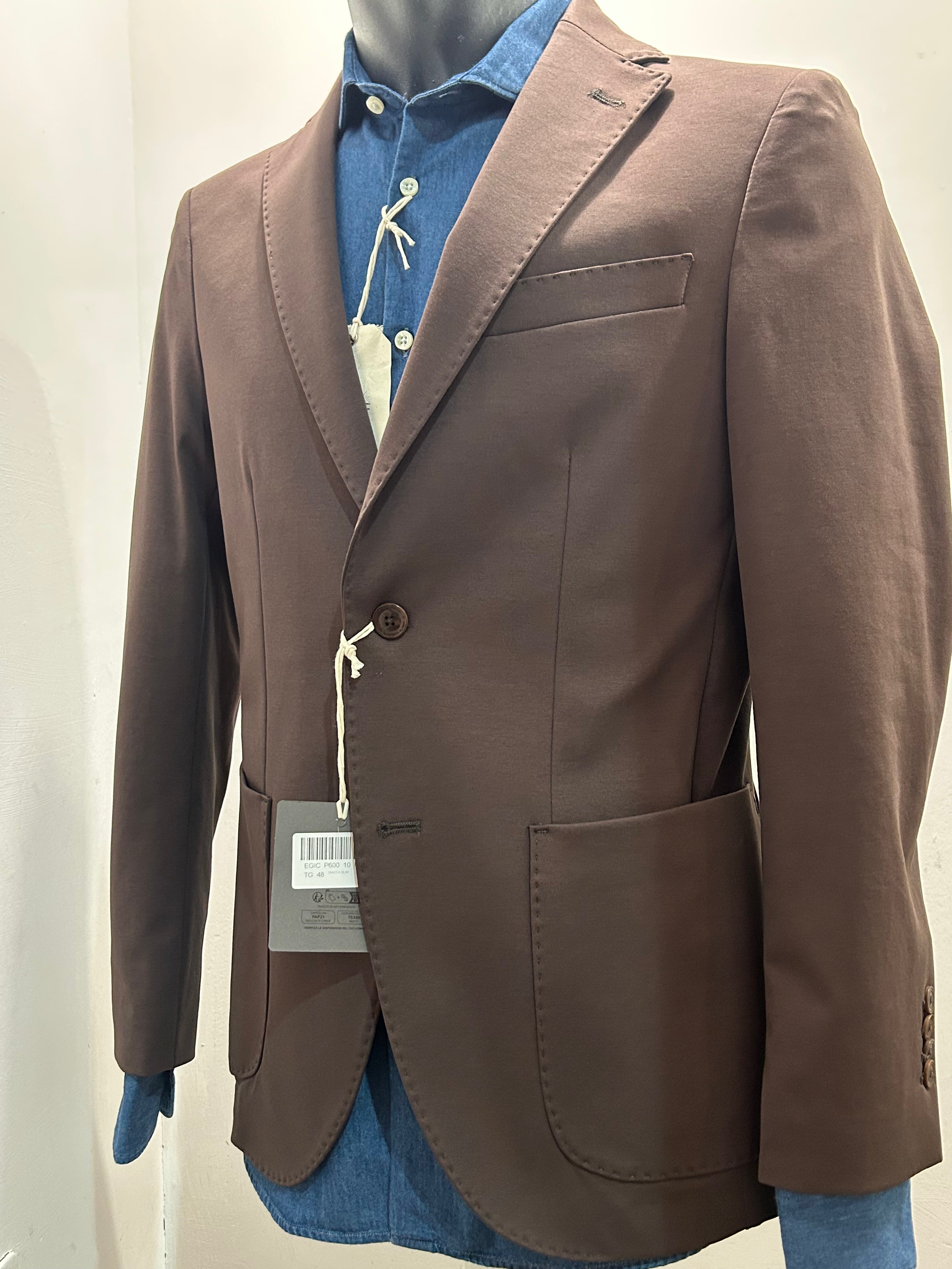 GIACCA AG TREND MONOPETTO MARRONE COTONE E SPANDEX