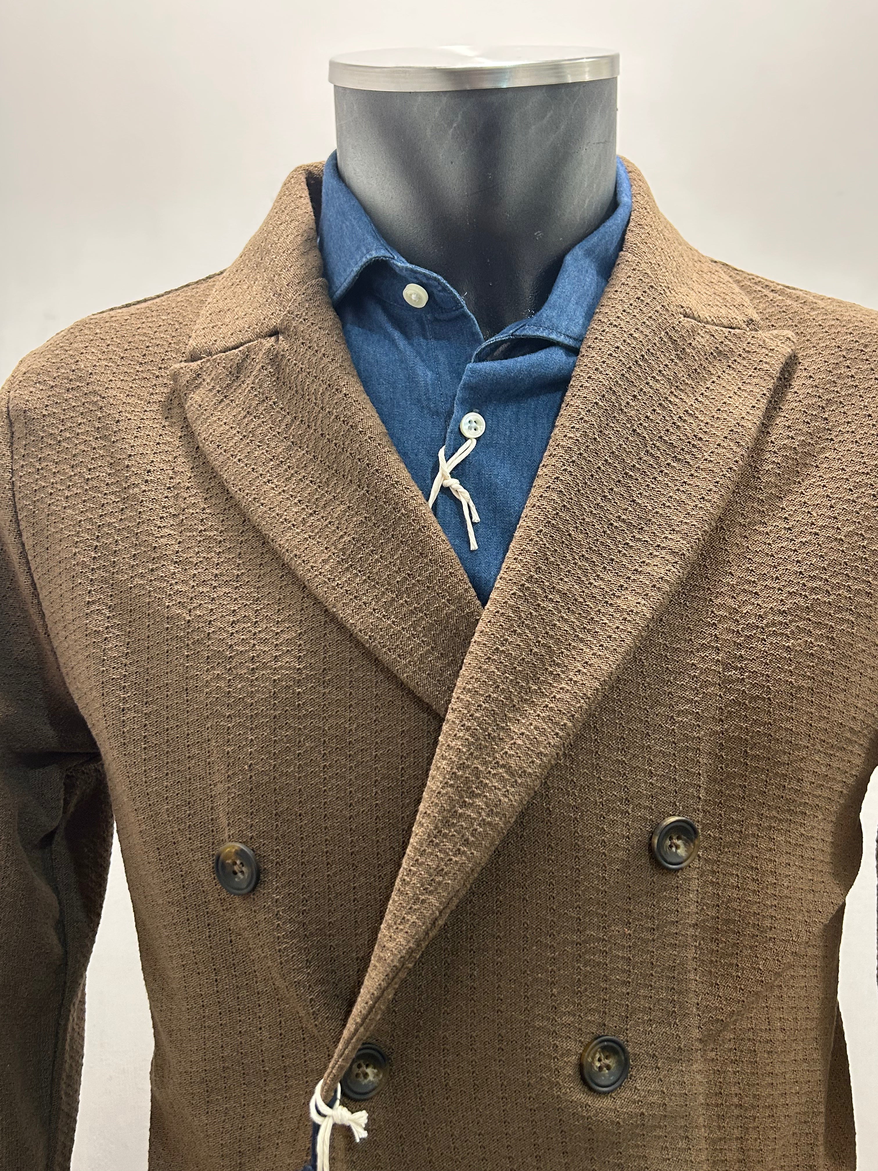 AG TREND GIACCA DOPPIOPETTO MARRONE IN COTONE 100% MADE IN ITALY GM10 COT7 10