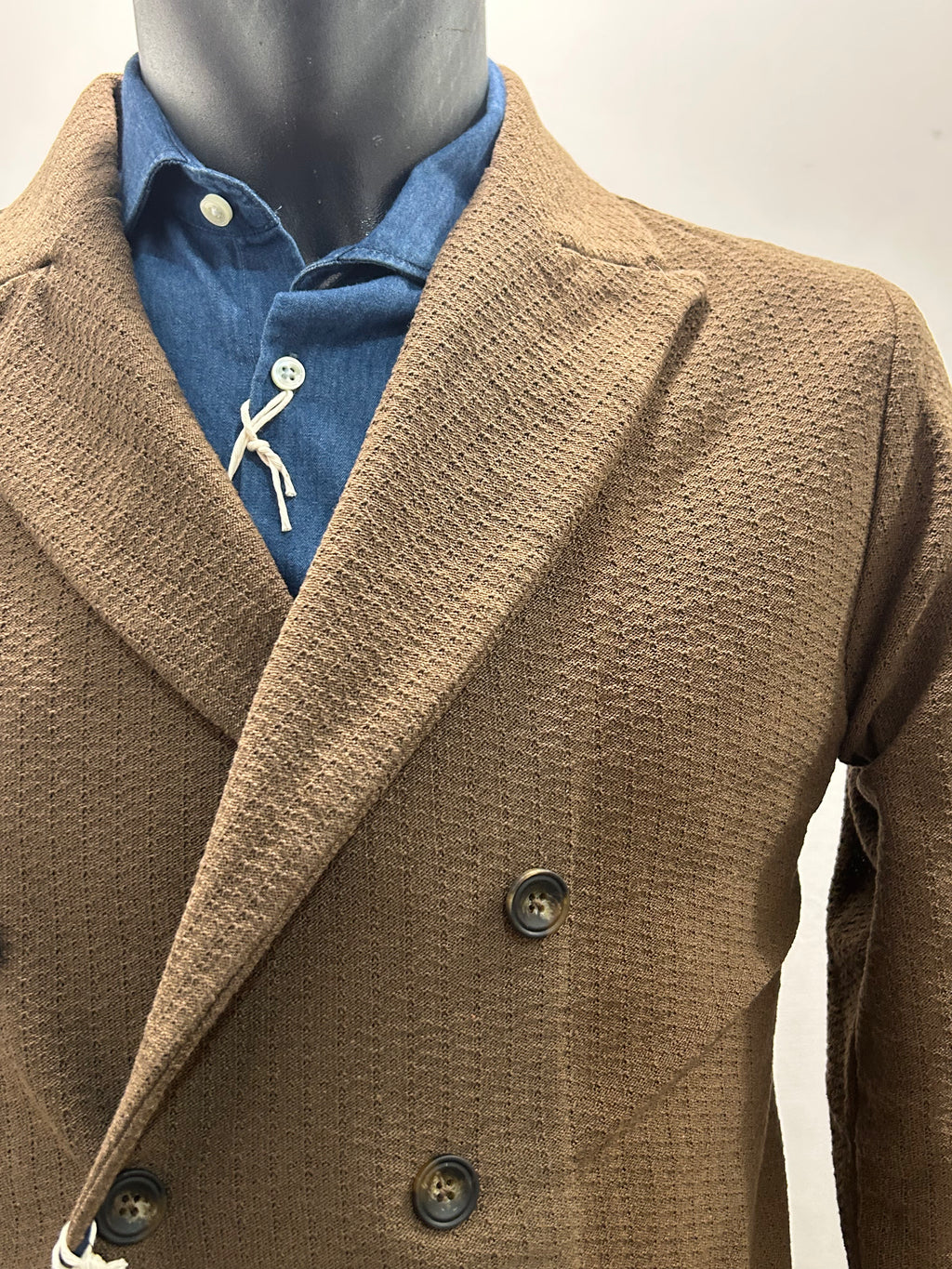 AG TREND GIACCA DOPPIOPETTO MARRONE IN COTONE 100% MADE IN ITALY GM10 COT7 10
