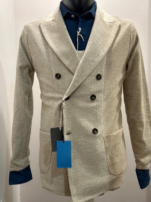AG TREND GIACCA DOPPIOPETTO COLORE BEIGE COTONE 100% MADE IN ITALY GM10 COT7 51