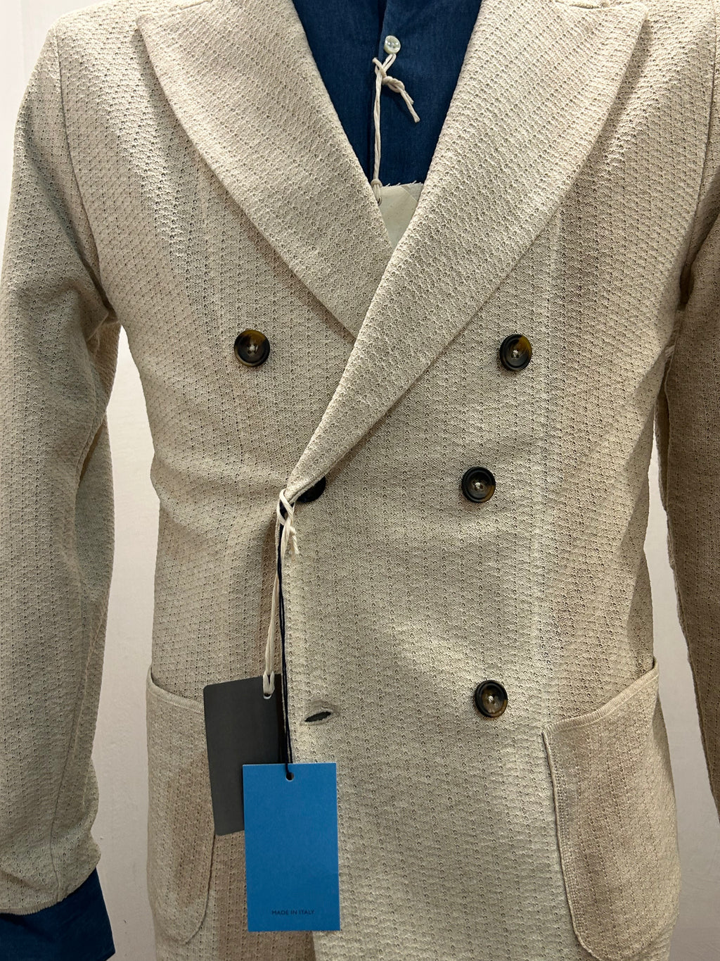 AG TREND GIACCA DOPPIOPETTO COLORE BEIGE COTONE 100% MADE IN ITALY GM10 COT7 51