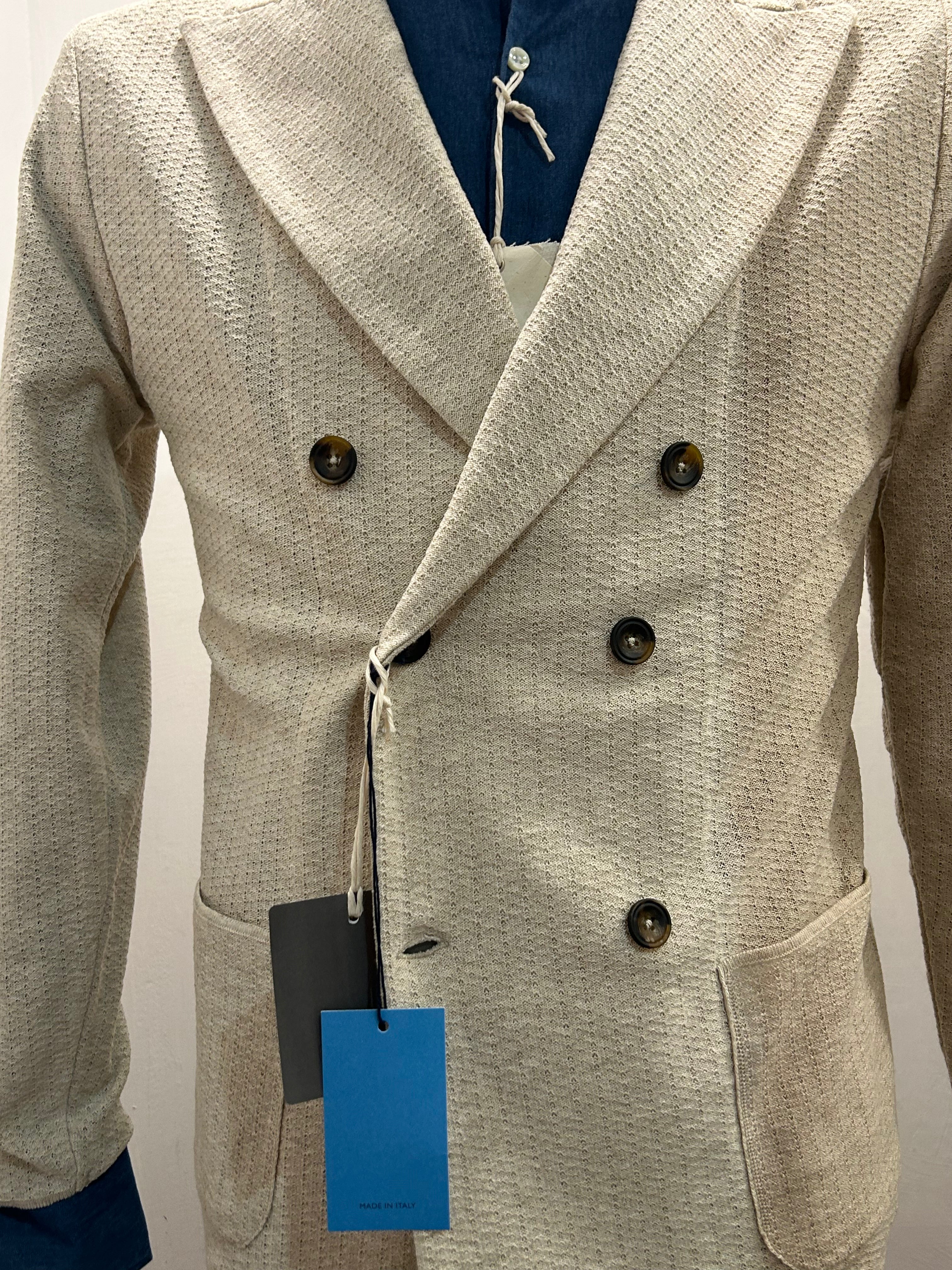 AG TREND GIACCA DOPPIOPETTO COLORE BEIGE COTONE 100% MADE IN ITALY GM10 COT7 51