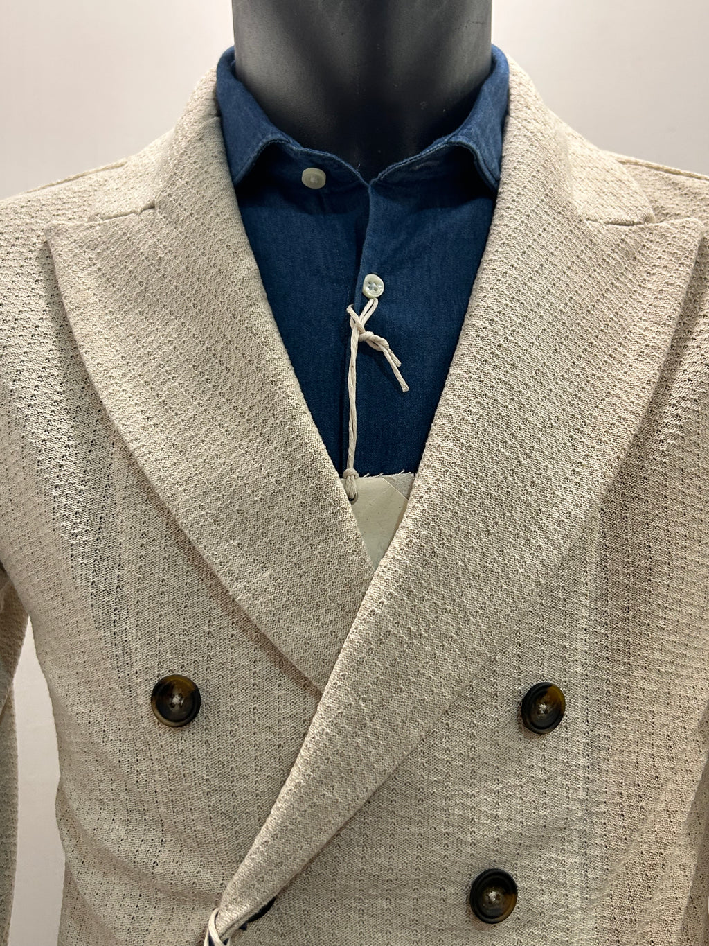 AG TREND GIACCA DOPPIOPETTO COLORE BEIGE COTONE 100% MADE IN ITALY GM10 COT7 51