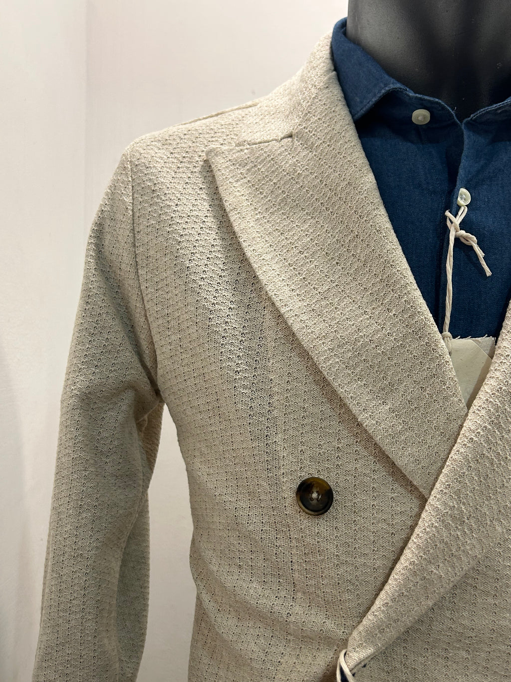 AG TREND GIACCA DOPPIOPETTO COLORE BEIGE COTONE 100% MADE IN ITALY GM10 COT7 51