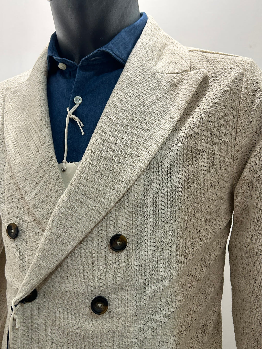 AG TREND GIACCA DOPPIOPETTO COLORE BEIGE COTONE 100% MADE IN ITALY GM10 COT7 51