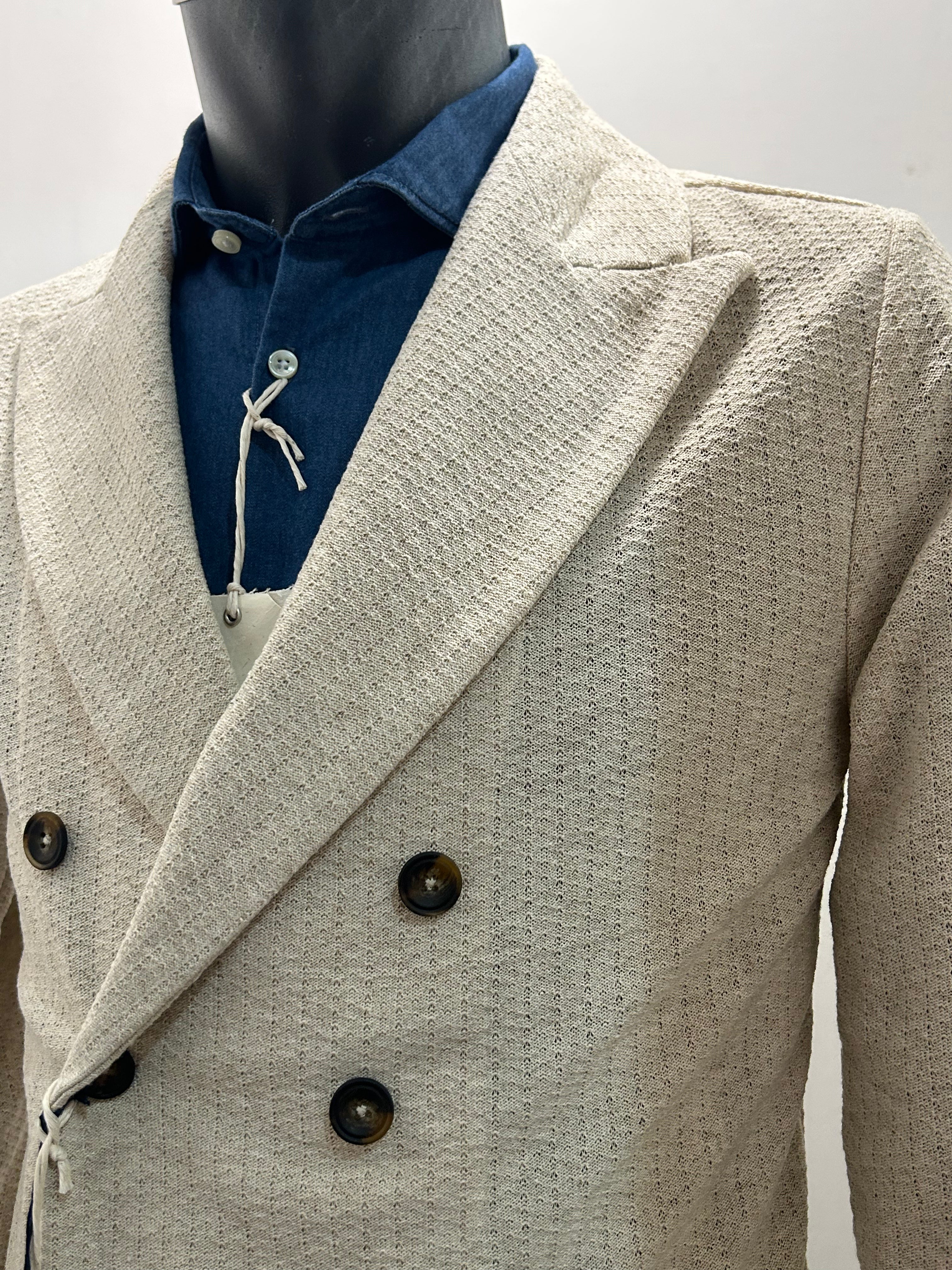 AG TREND GIACCA DOPPIOPETTO COLORE BEIGE COTONE 100% MADE IN ITALY GM10 COT7 51