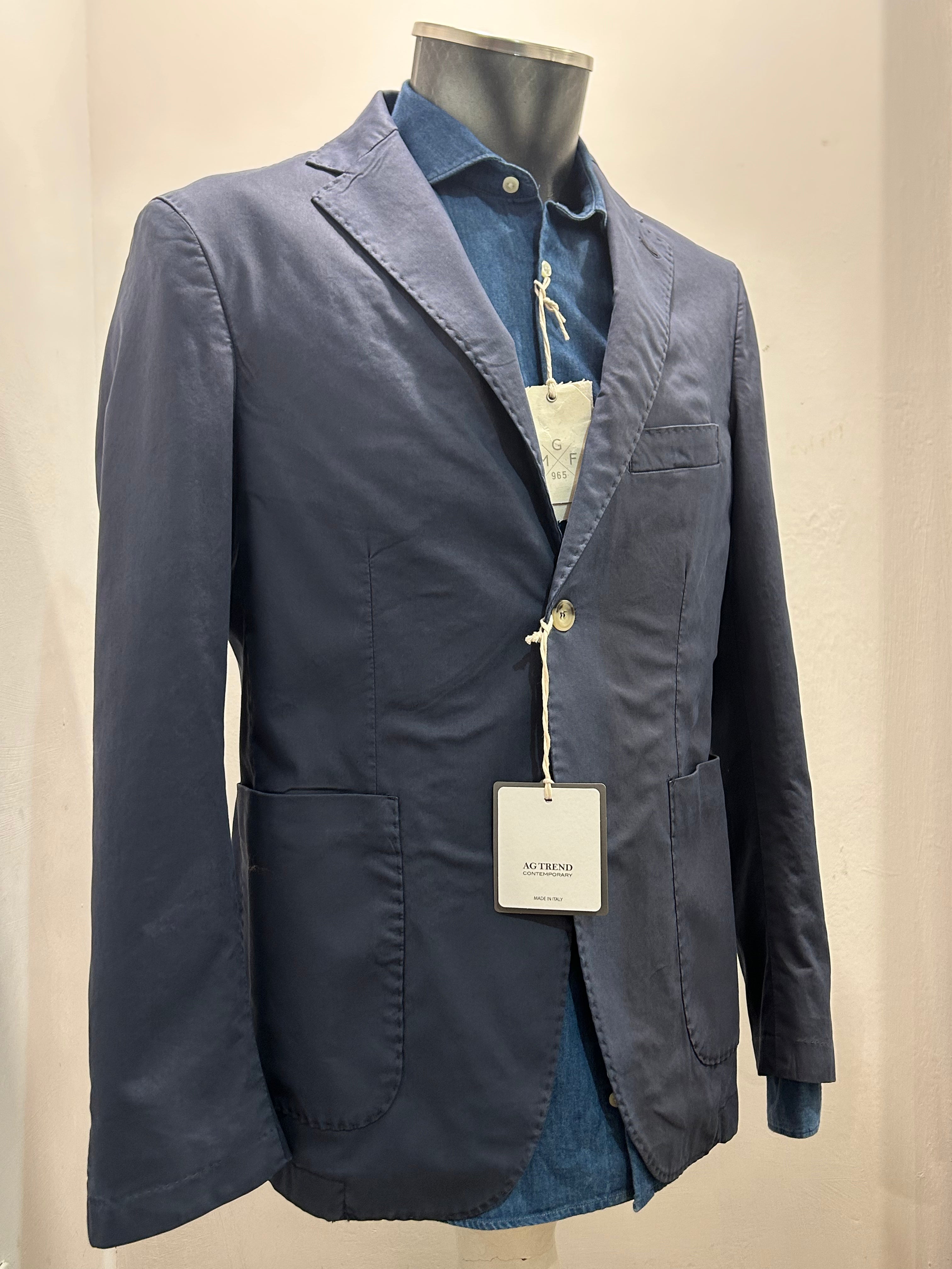 AG TREND GIACCA MONOPETTO BLUE COTONE ED ELASTANE 100% MADE IN ITALY