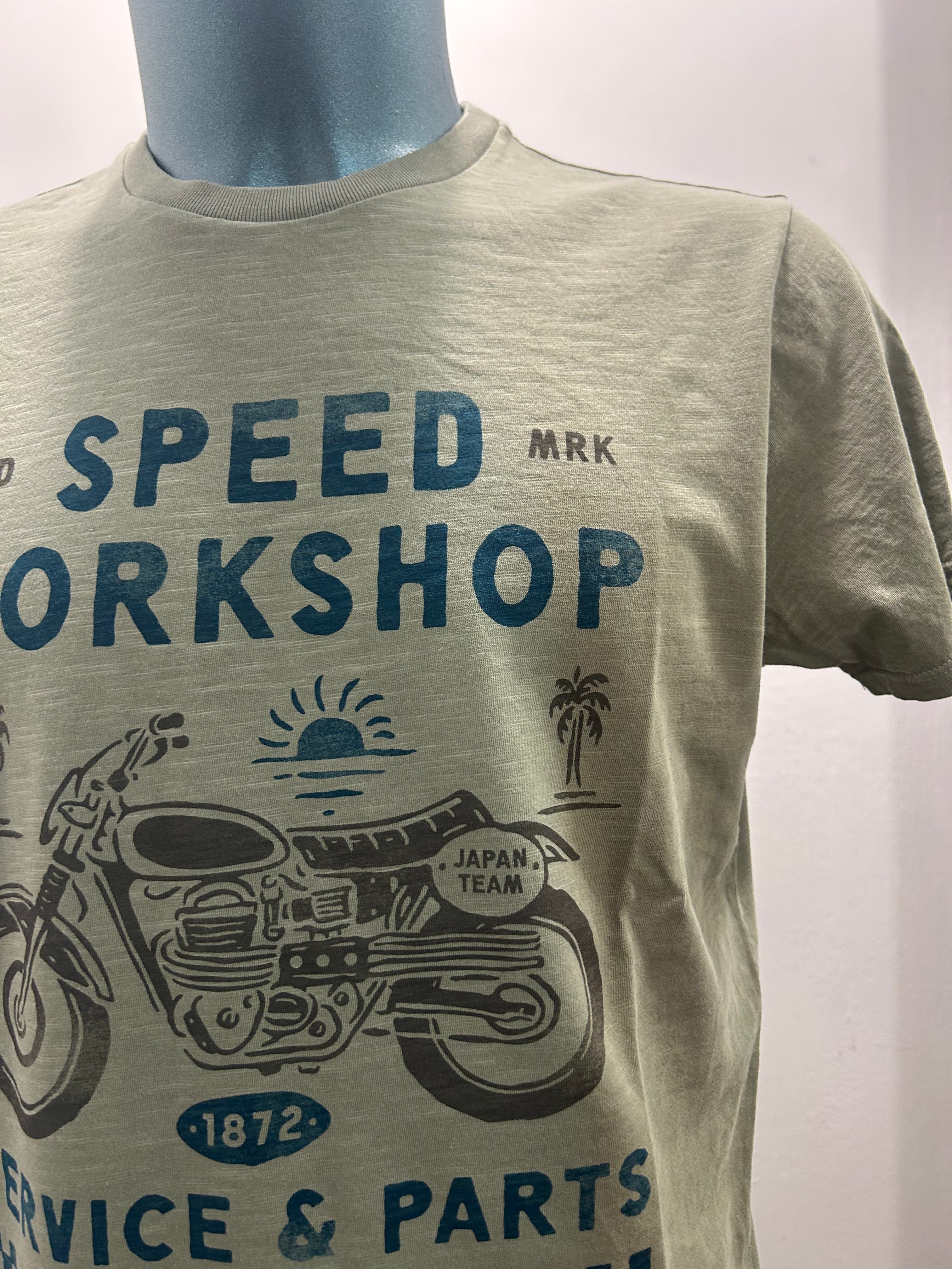 BOWERY NYC T-SHIRT VERDE 100% CORONE ALGODON 100% MADE IN ITALY