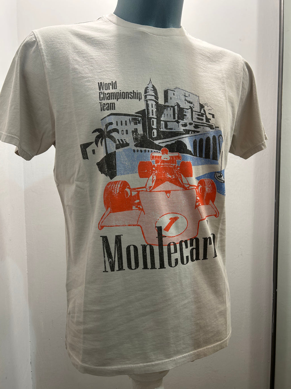 BOWERY NYC T- SHIRT BEIGE STONE 100% COTONE ALGODON 100% MADE IN ITALY