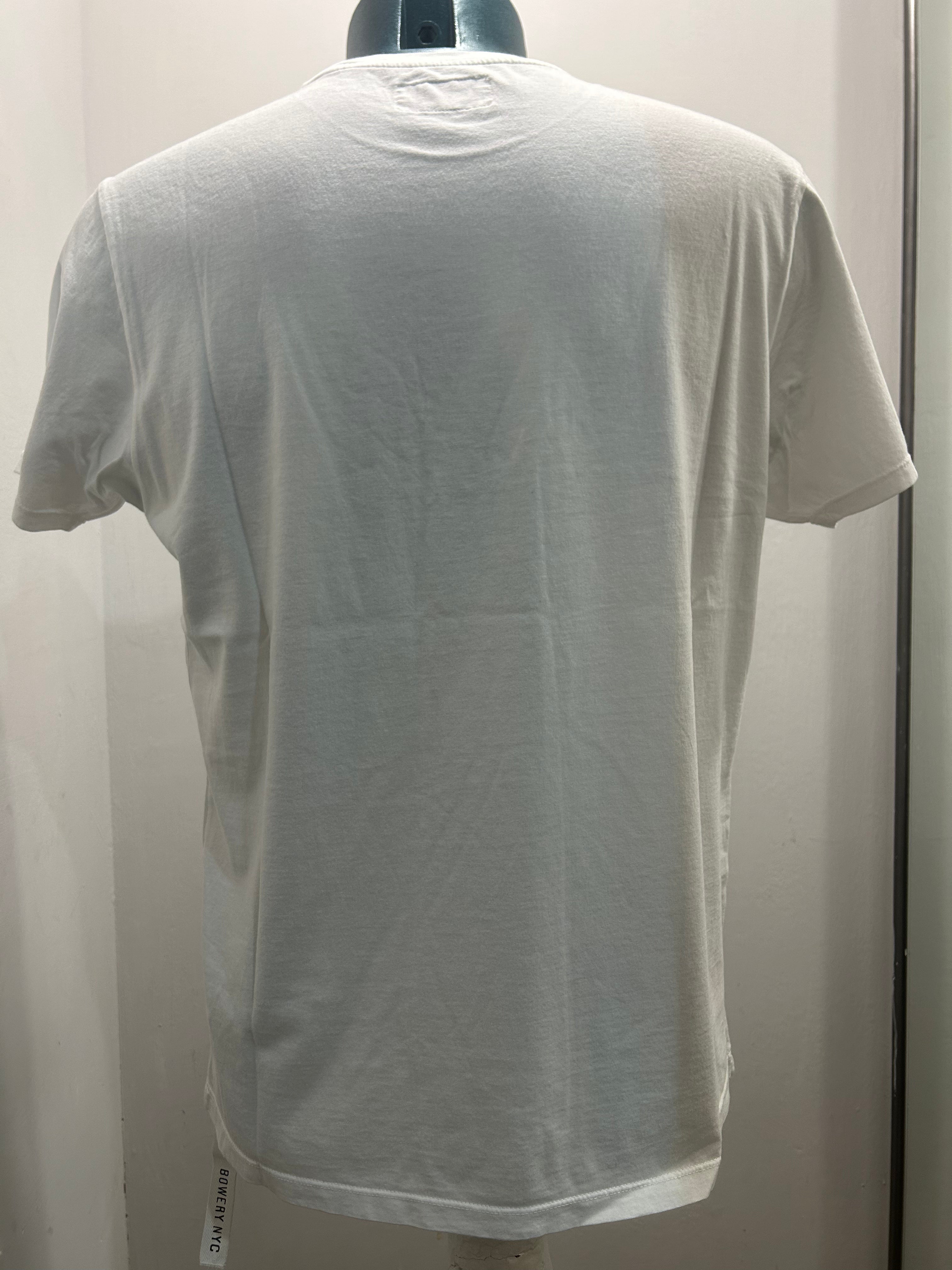 BOWERY NYC T-SHIRT 100% COTONE ALGODON COLORE BIANCO 100% MADE IN ITALY