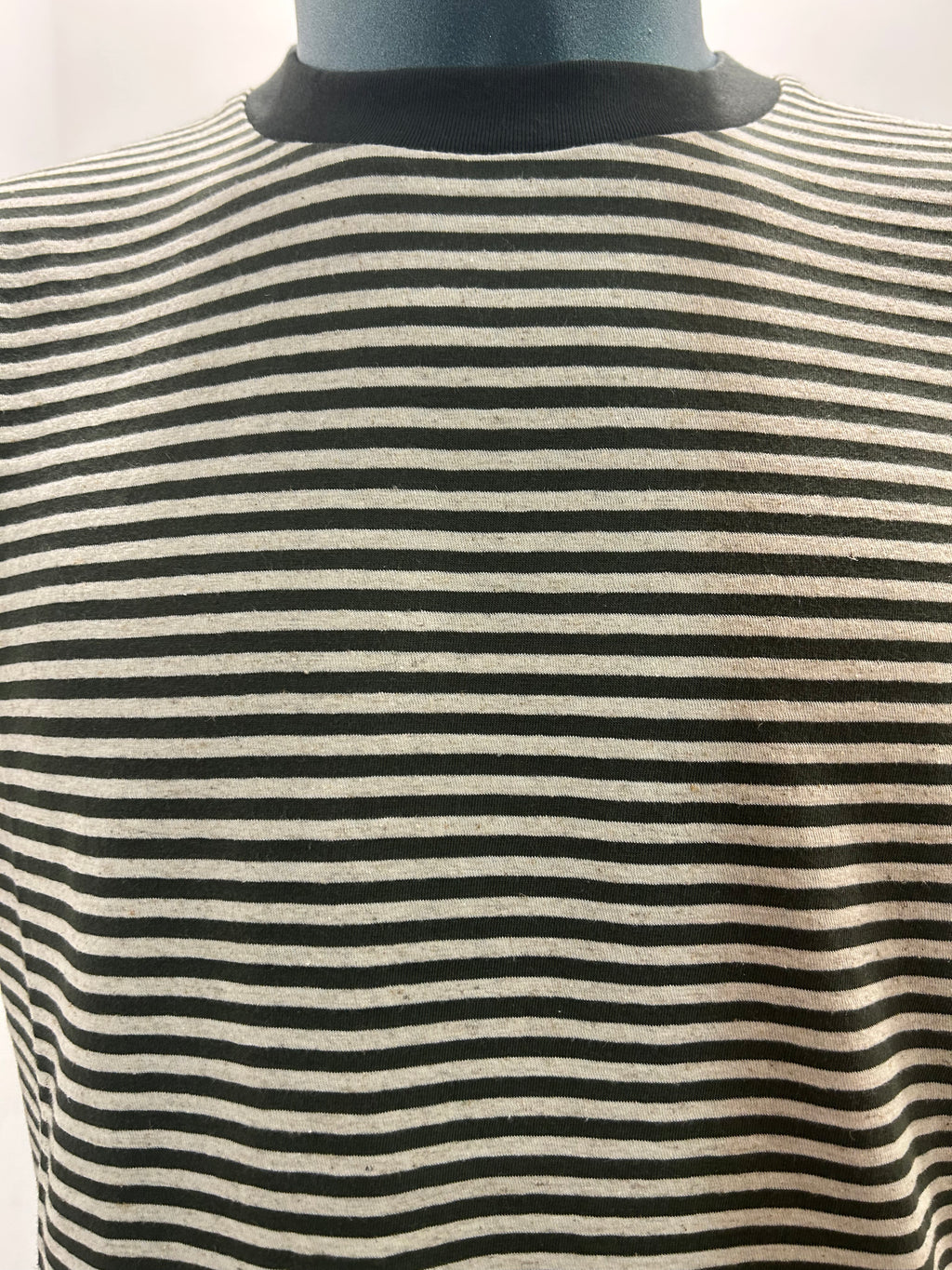 IN THE BOX T-SHIRT STRIPE VERDE MILITARE/PANNA 85% COTONE 15% LINO 100% MADE IN ITALY
