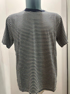 N THE BOX T-SHIRT STRIPE PANNA/BLU 85% COTONE 15% LINO 100% MADE IN ITALY