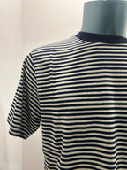 N THE BOX T-SHIRT STRIPE PANNA/BLU 85% COTONE 15% LINO 100% MADE IN ITALY