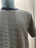 N THE BOX T-SHIRT STRIPE PANNA/BLU 85% COTONE 15% LINO 100% MADE IN ITALY