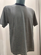 N THE BOX T-SHIRT STRIPE PANNA/BLU 85% COTONE 15% LINO 100% MADE IN ITALY