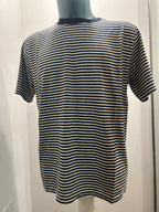 N THE BOX T-SHIRT STRIPE PANNA/BLU 85% COTONE 15% LINO 100% MADE IN ITALY