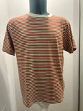 IN THE BOX T-SHIRT STRIPE ARANCIO/BEIGE 85% COTONE 15% LINO 100% MADE IN ITALY