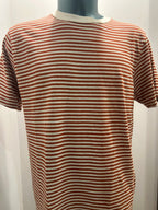 IN THE BOX T-SHIRT STRIPE ARANCIO/BEIGE 85% COTONE 15% LINO 100% MADE IN ITALY