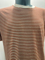 IN THE BOX T-SHIRT STRIPE ARANCIO/BEIGE 85% COTONE 15% LINO 100% MADE IN ITALY