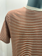IN THE BOX T-SHIRT STRIPE ARANCIO/BEIGE 85% COTONE 15% LINO 100% MADE IN ITALY