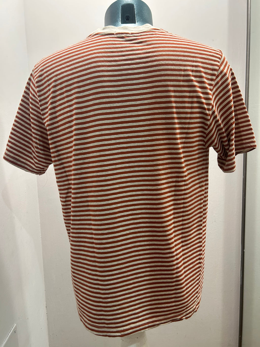 IN THE BOX T-SHIRT STRIPE ARANCIO/BEIGE 85% COTONE 15% LINO 100% MADE IN ITALY