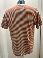 IN THE BOX T-SHIRT STRIPE ARANCIO/BEIGE 85% COTONE 15% LINO 100% MADE IN ITALY