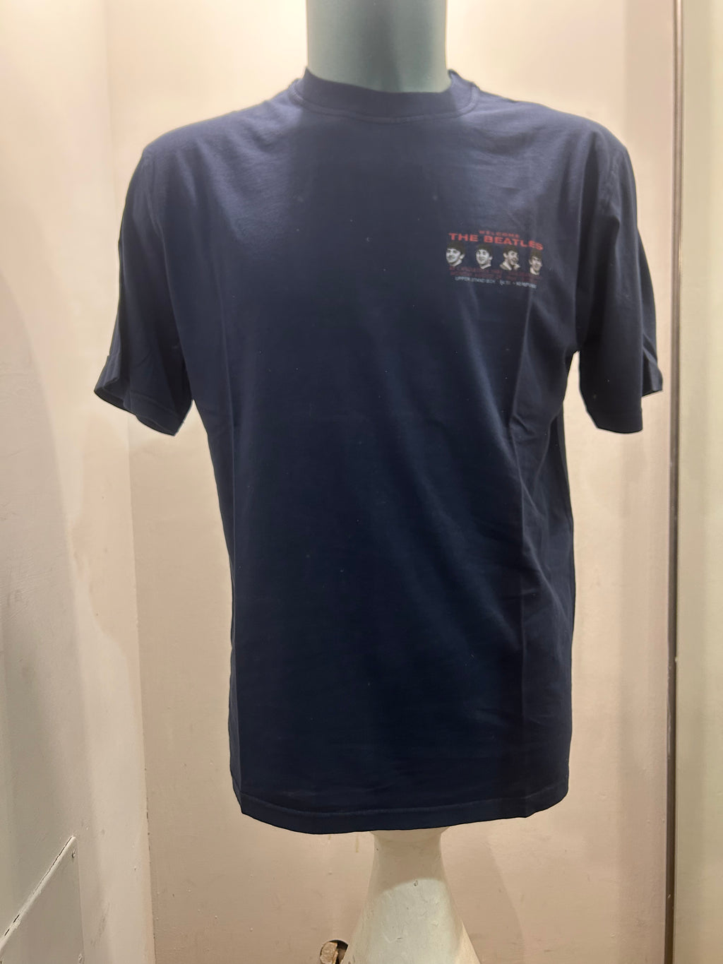IN THE BOX T-SHIRT BEATLES WELCOME BLUE NAVY 100% MADE IN ITALY 100% COTONE