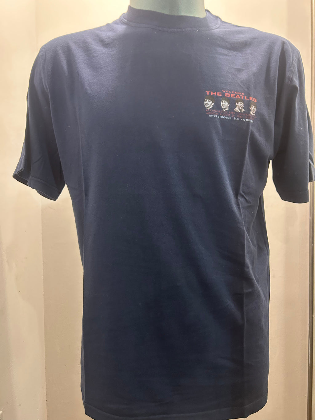 IN THE BOX T-SHIRT BEATLES WELCOME BLUE NAVY 100% MADE IN ITALY 100% COTONE