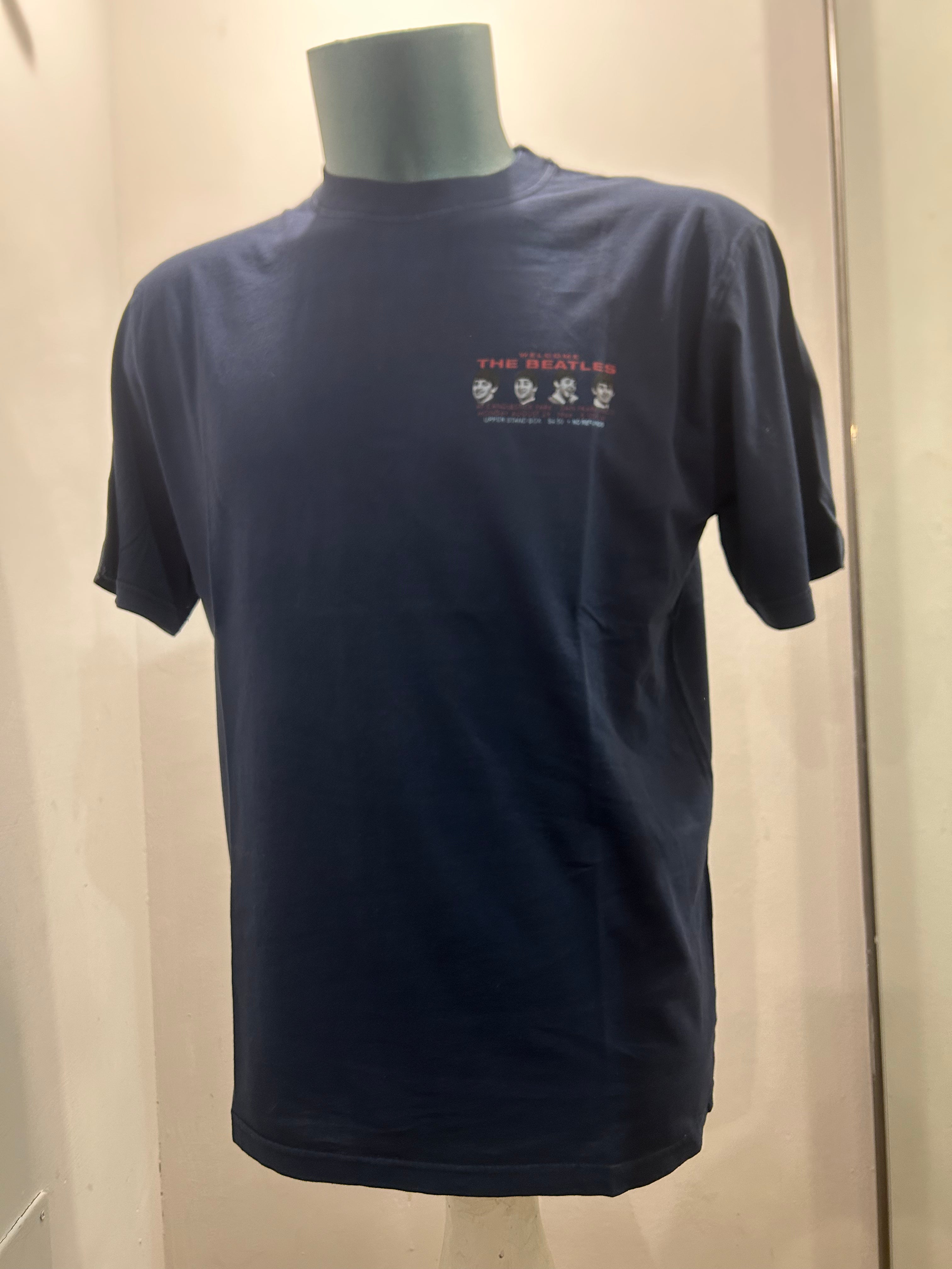 IN THE BOX T-SHIRT BEATLES WELCOME BLUE NAVY 100% MADE IN ITALY 100% COTONE