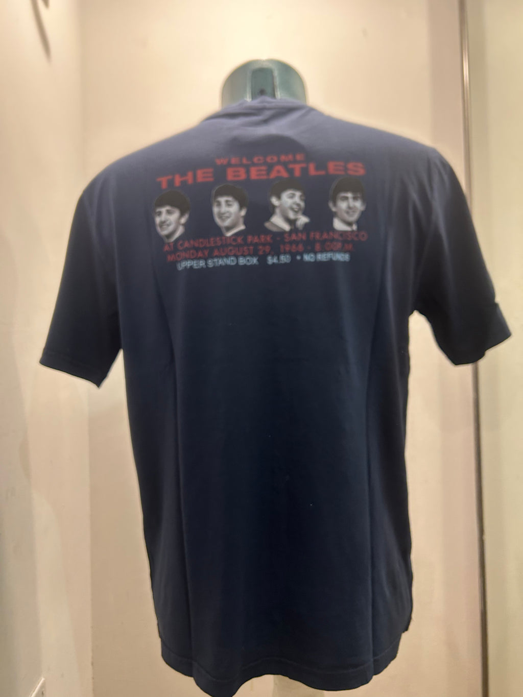 IN THE BOX T-SHIRT BEATLES WELCOME BLUE NAVY 100% MADE IN ITALY 100% COTONE