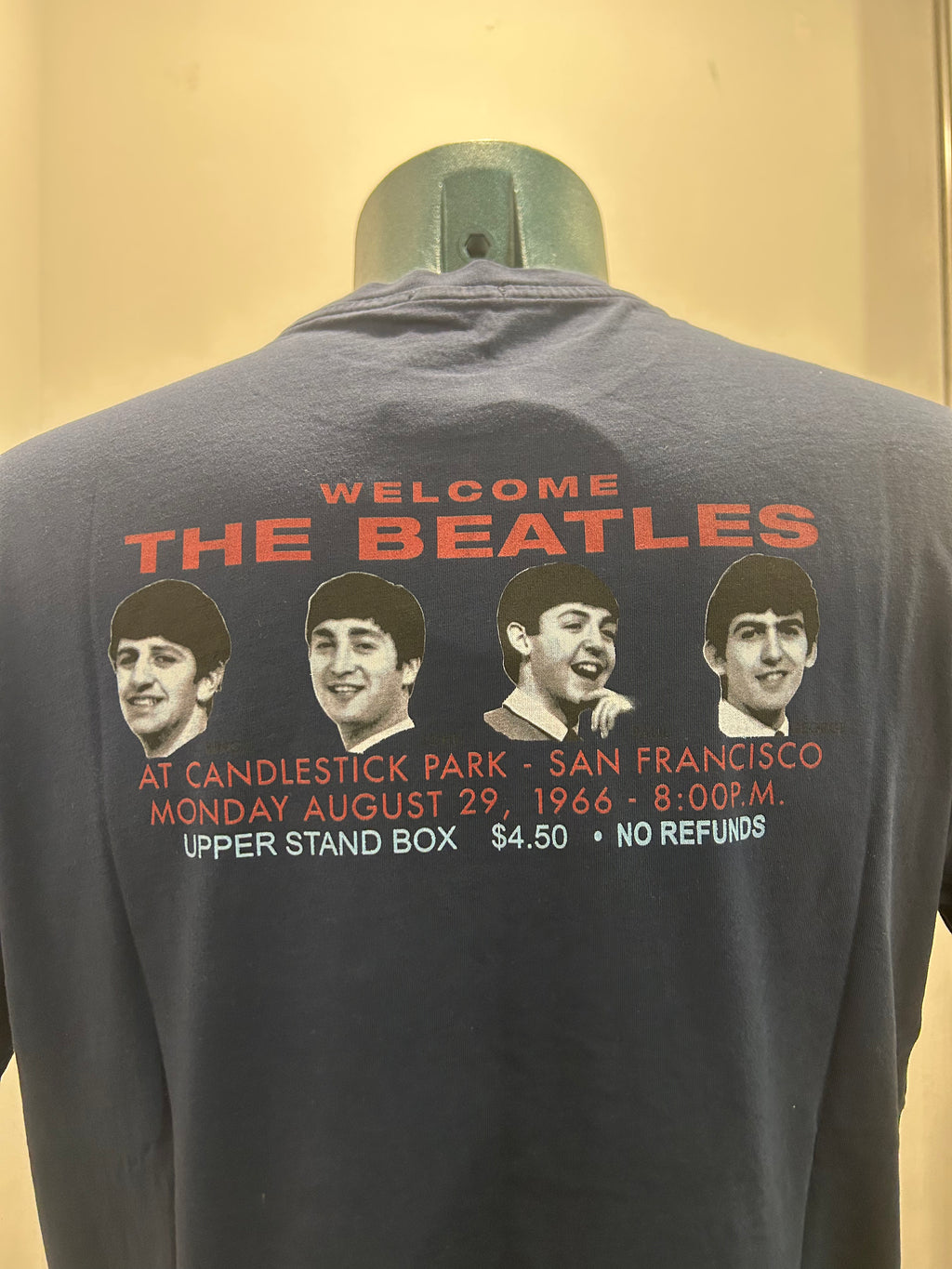 IN THE BOX T-SHIRT BEATLES WELCOME BLUE NAVY 100% MADE IN ITALY 100% COTONE