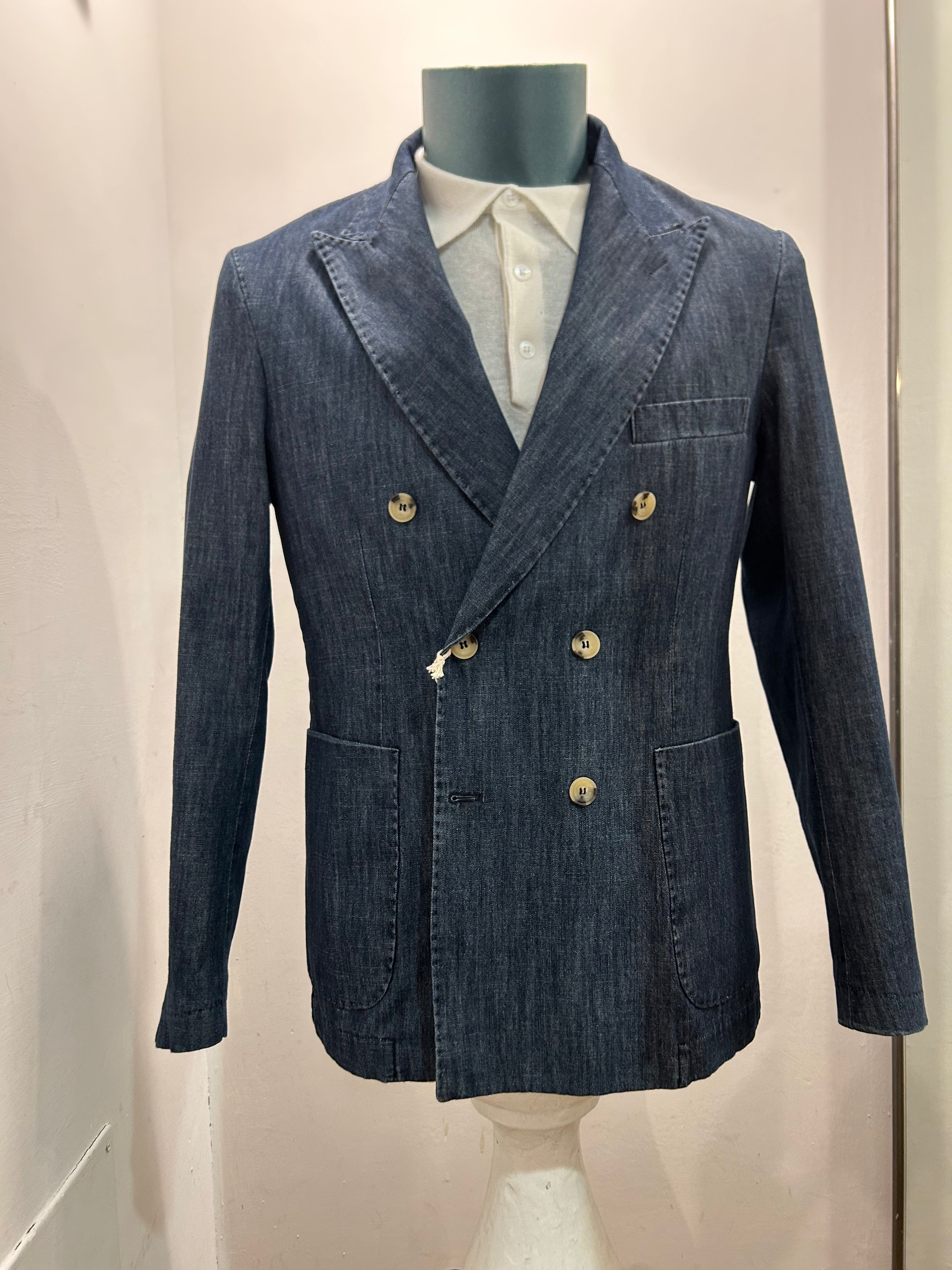 AG TREND GIACCA LIGHT DENIM DOPPIOPETTO 100% MADE IN ITALY GD40 P616 43
