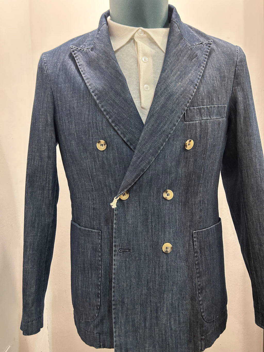 AG TREND GIACCA LIGHT DENIM DOPPIOPETTO 100% MADE IN ITALY GD40 P862 43